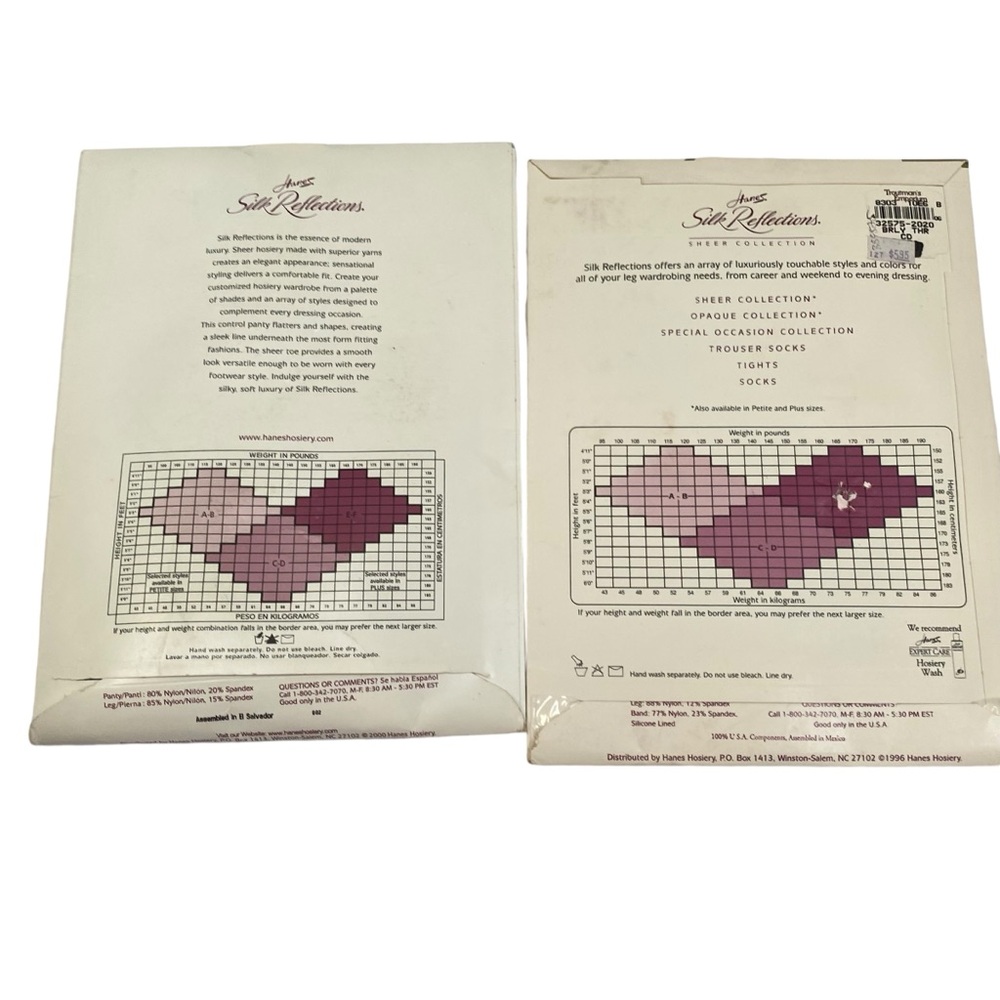 Hanes Silk Reflections Silky Sheer Pantyhose & Thigh Highs size CD vintage Lot - Picture 4 of 5